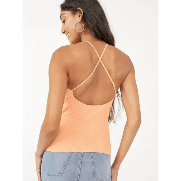 Intimately Free People Mmkay Seamless Tank in Mango XS/S, NWT - Picture 2 of 5